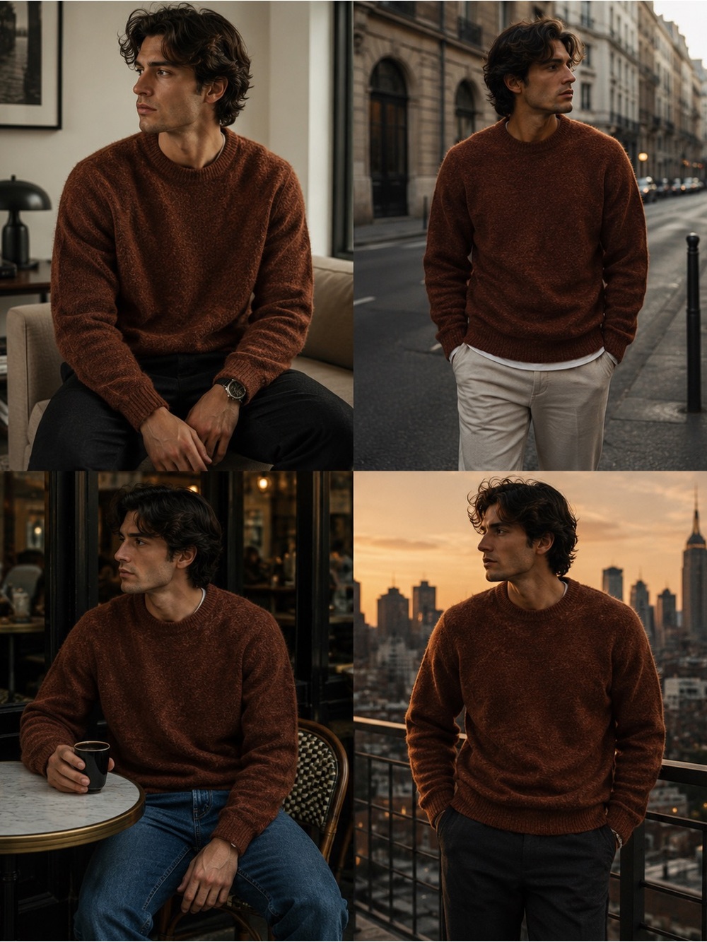 Vince 100% Cashmere Rust Brown Red Sweater